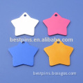aluminum anode star blank dog tag, colorful pet id tag wholesale, free sample dog tag